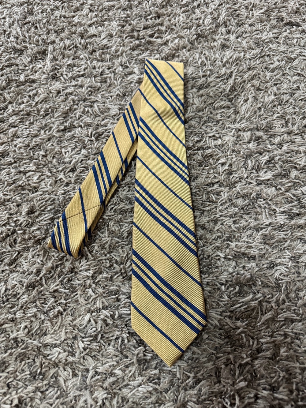 Striped Yellow and Navy Men's Tie